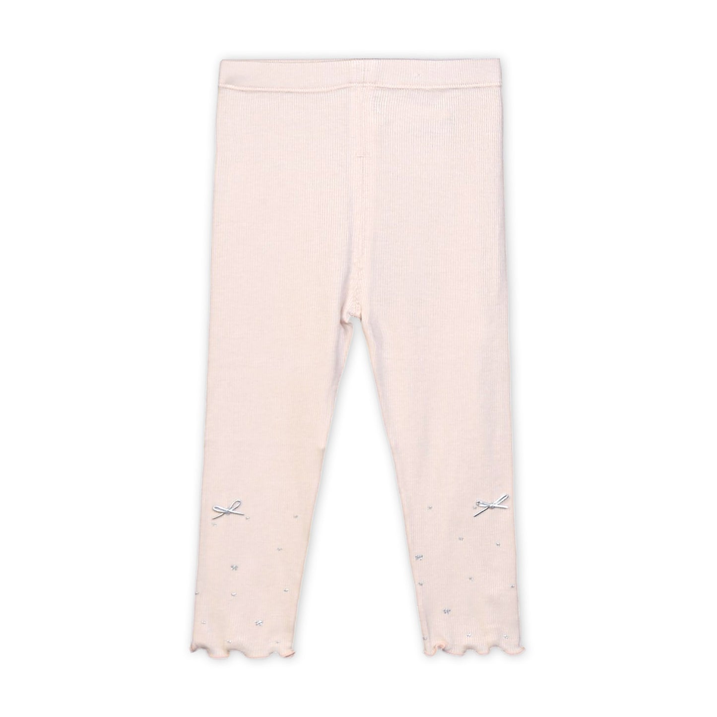 PINK RIBBED BOW TROUSERS