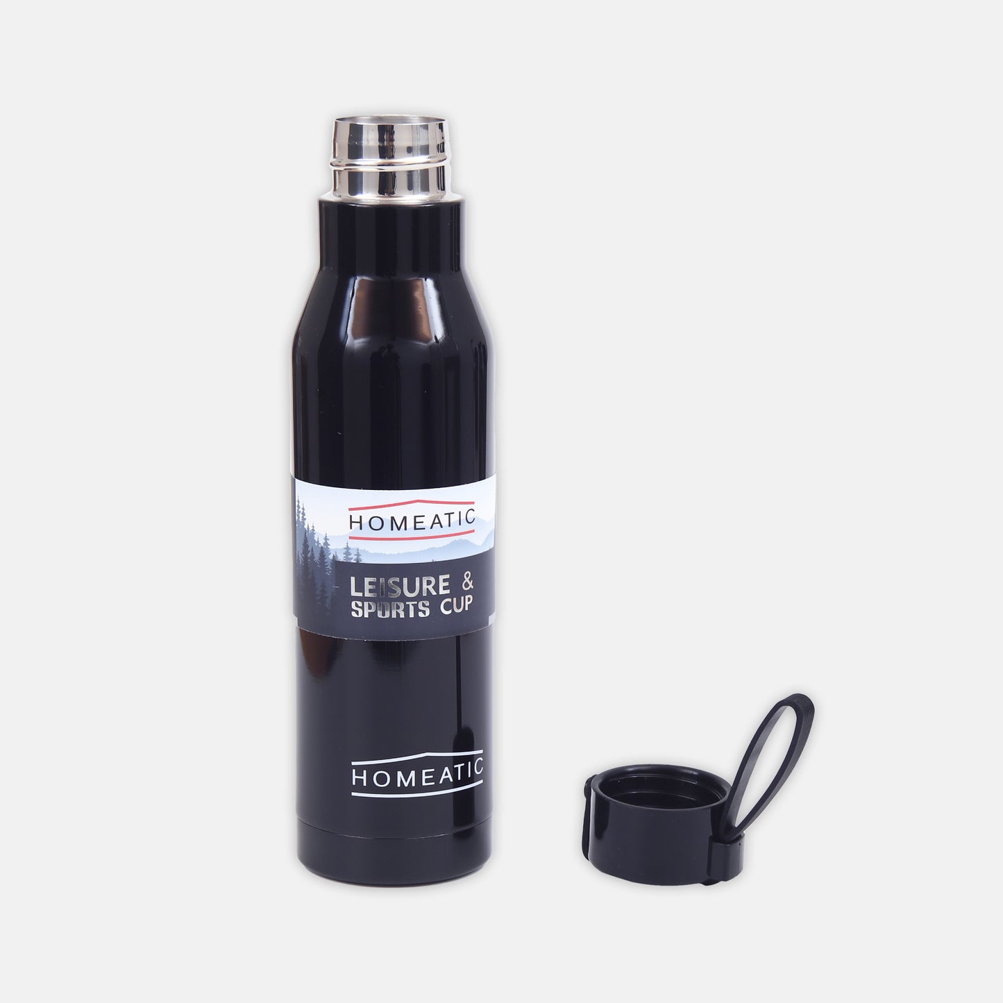 HOMEATIC STEEL WATER BOTTLE - 500ML BLACK
