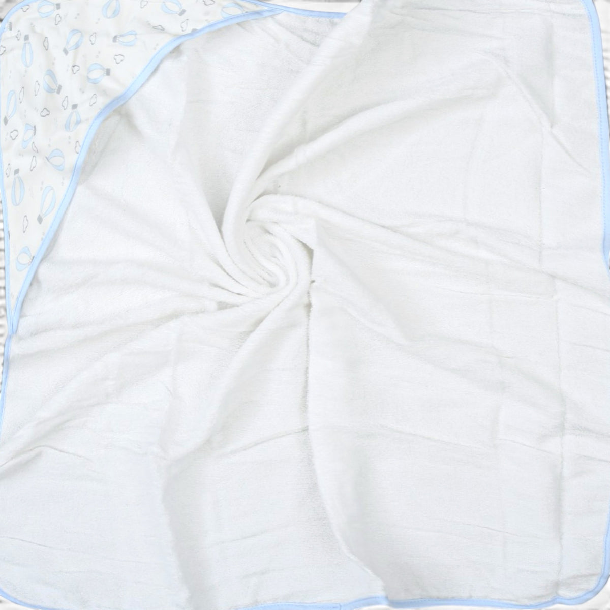 LIGHT BLUE HOT AIR BALLOON THEME HOODED BATH TOWEL PK-2