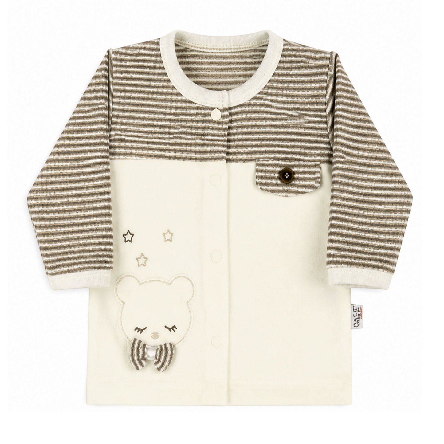 BROWN STRIPED BEAR BABY BOY GIFT SET
