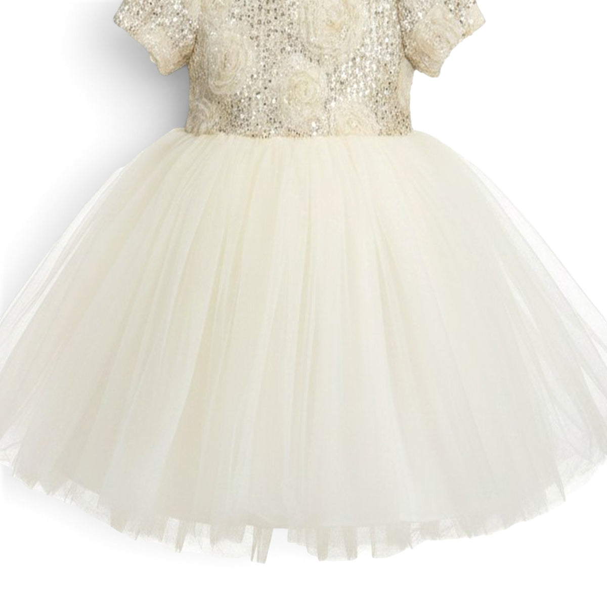 BABY GIRL OFF-WHITE EMBELLISHED PARTY DRESS