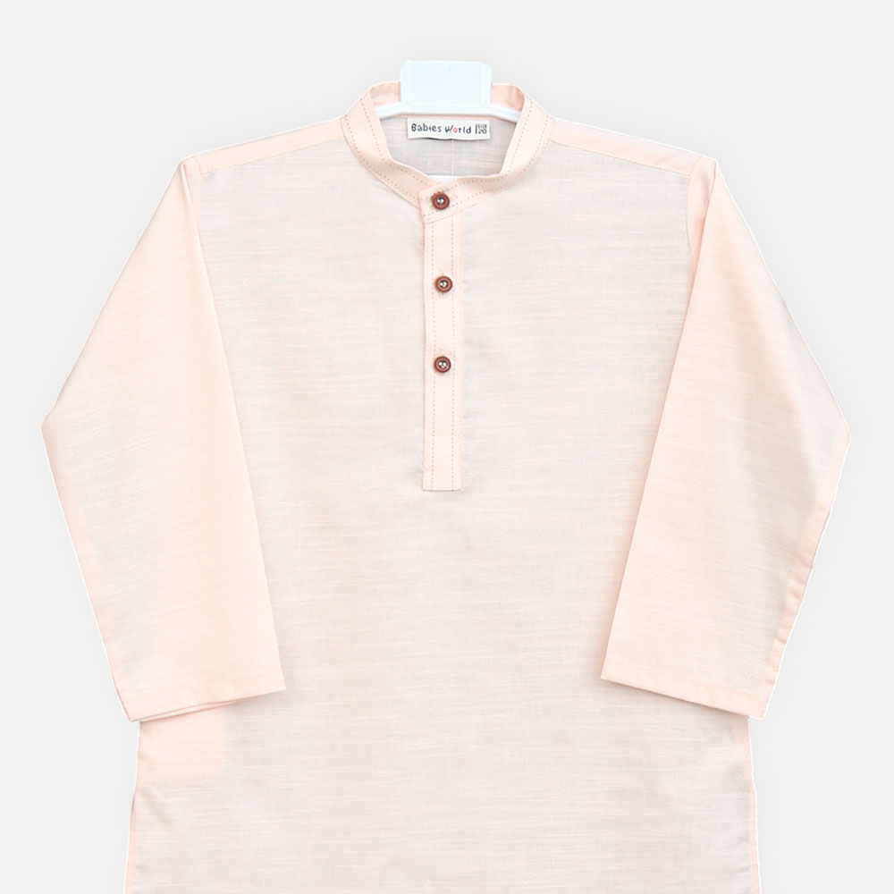 Boys Peach Self Krta Pajama