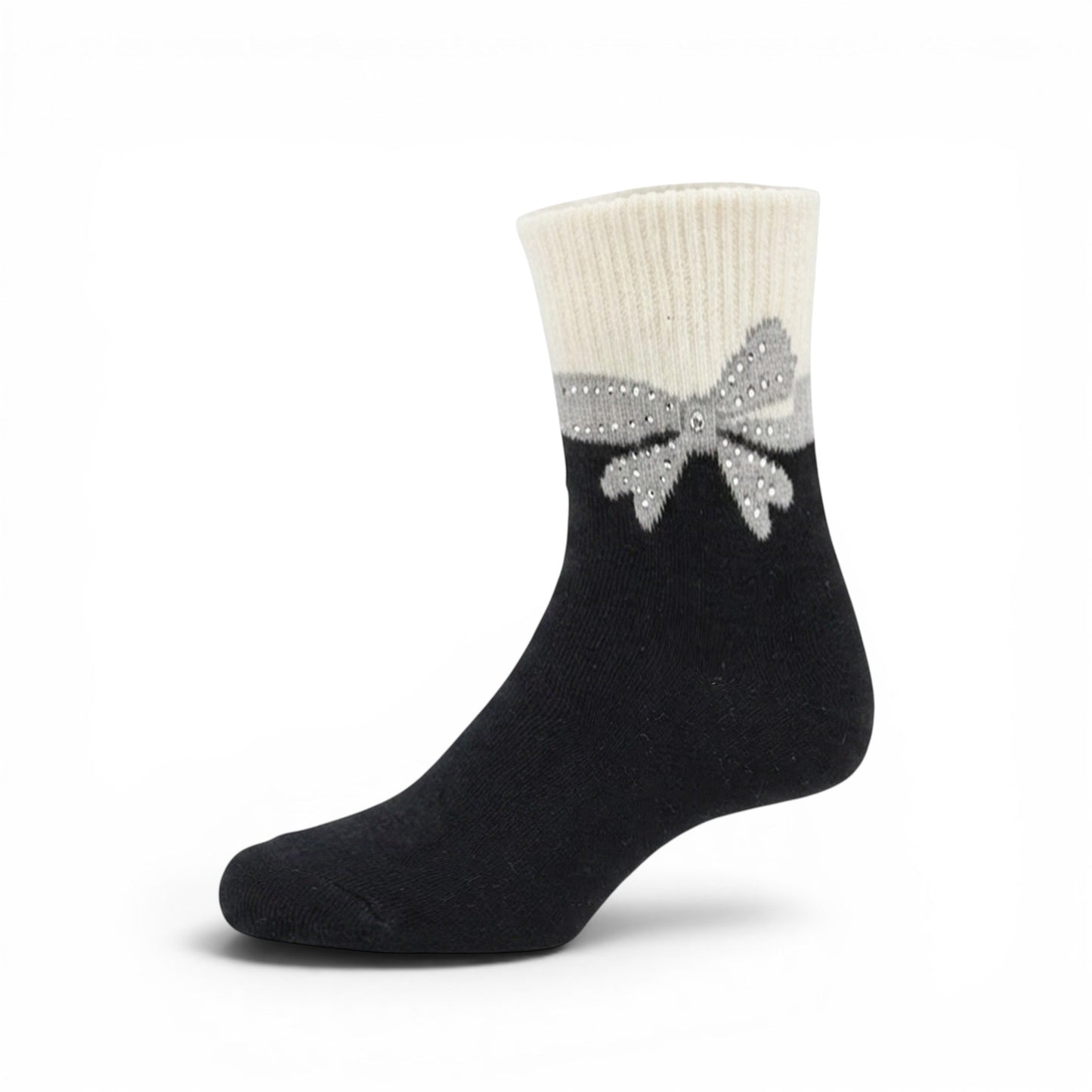 BLACK AND WHITE BOW GIRL SOCKS