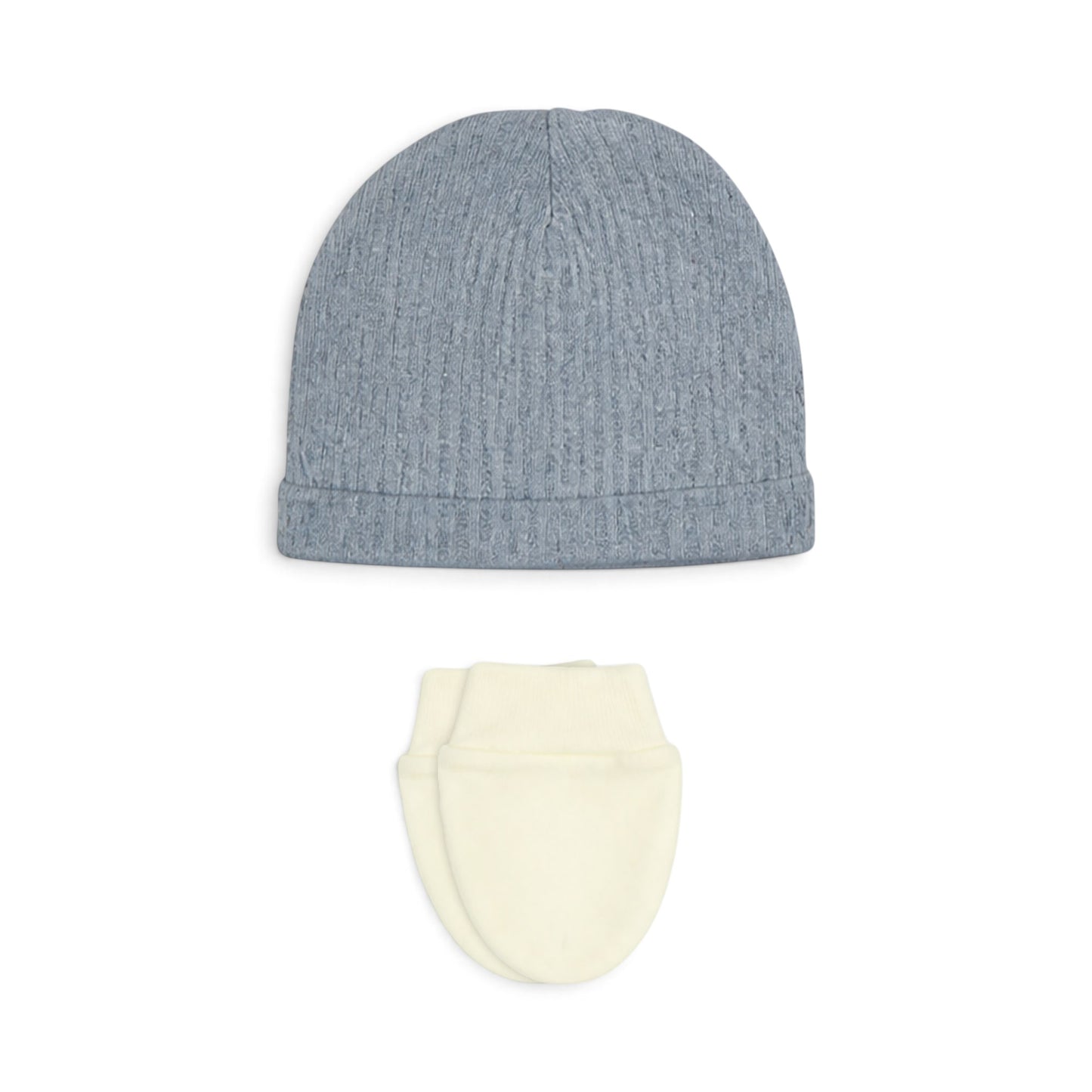 CREAM AND DUSTY BLUE BUTTON-DOWN COLLARED BABY BOY GIFT SET