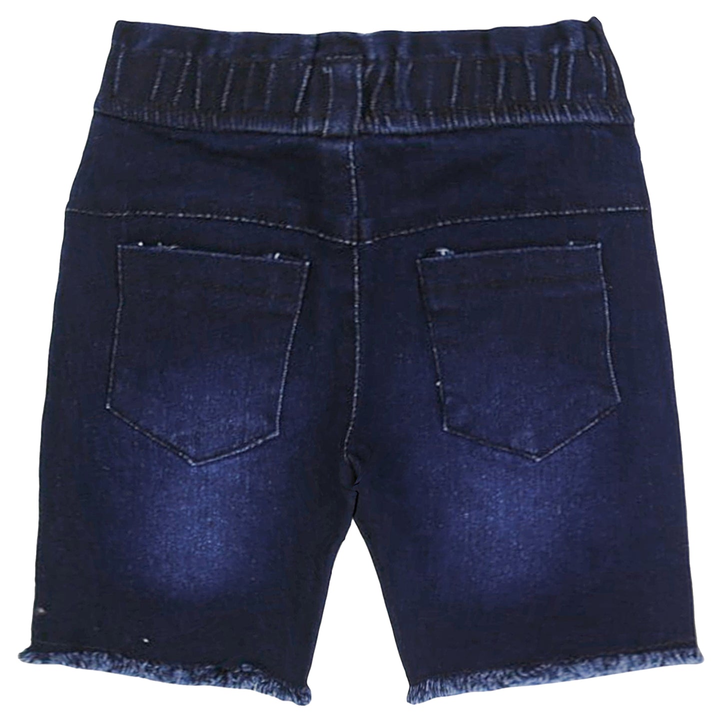 DARK WASH EMBROIDERED DENIM GIRL SHORT