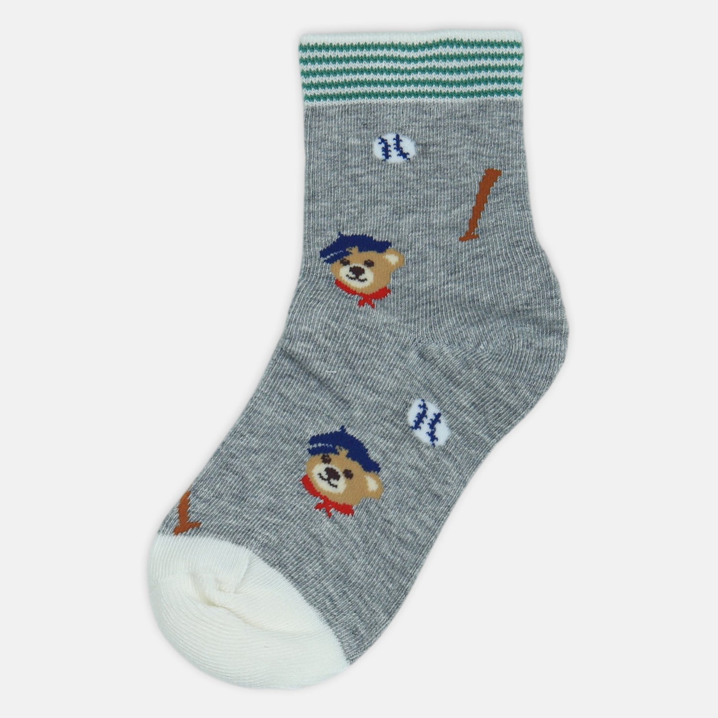 BOY SOCKS BLUSH TEDDY STRIPE