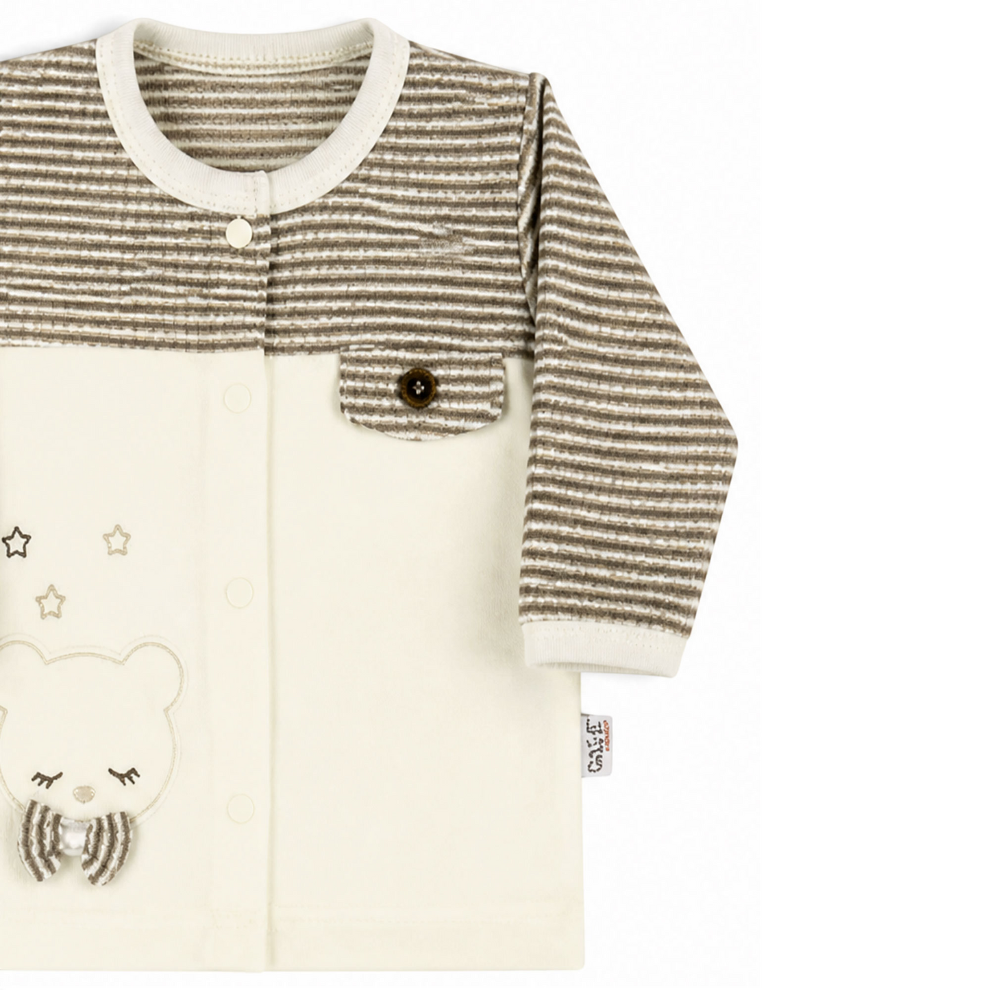 BROWN STRIPED BEAR BABY BOY GIFT SET
