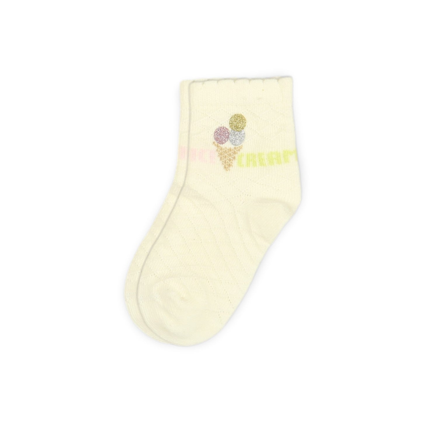 BABY OFF-WHITE ICE CREAM GIRL SOCKS PK-2