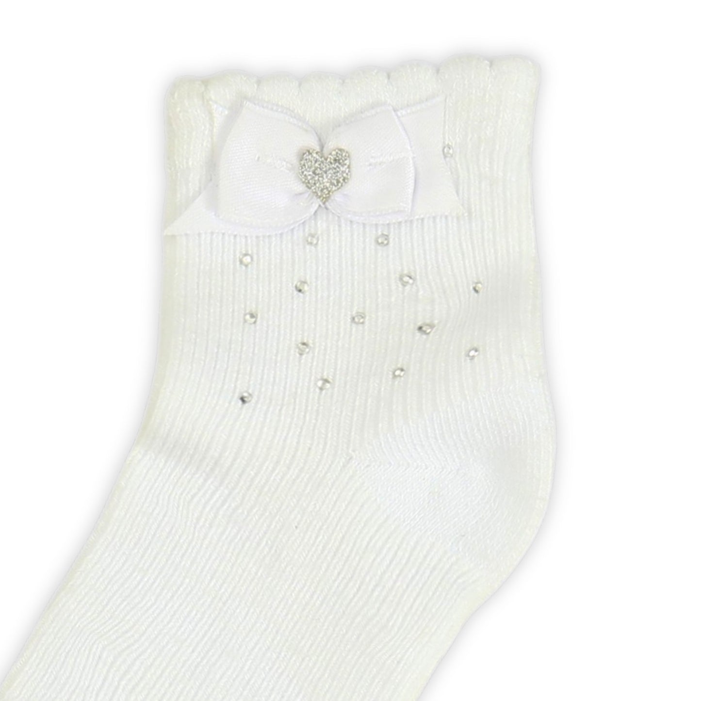 WHITE BOW EMBLEM GIRL SOCKS