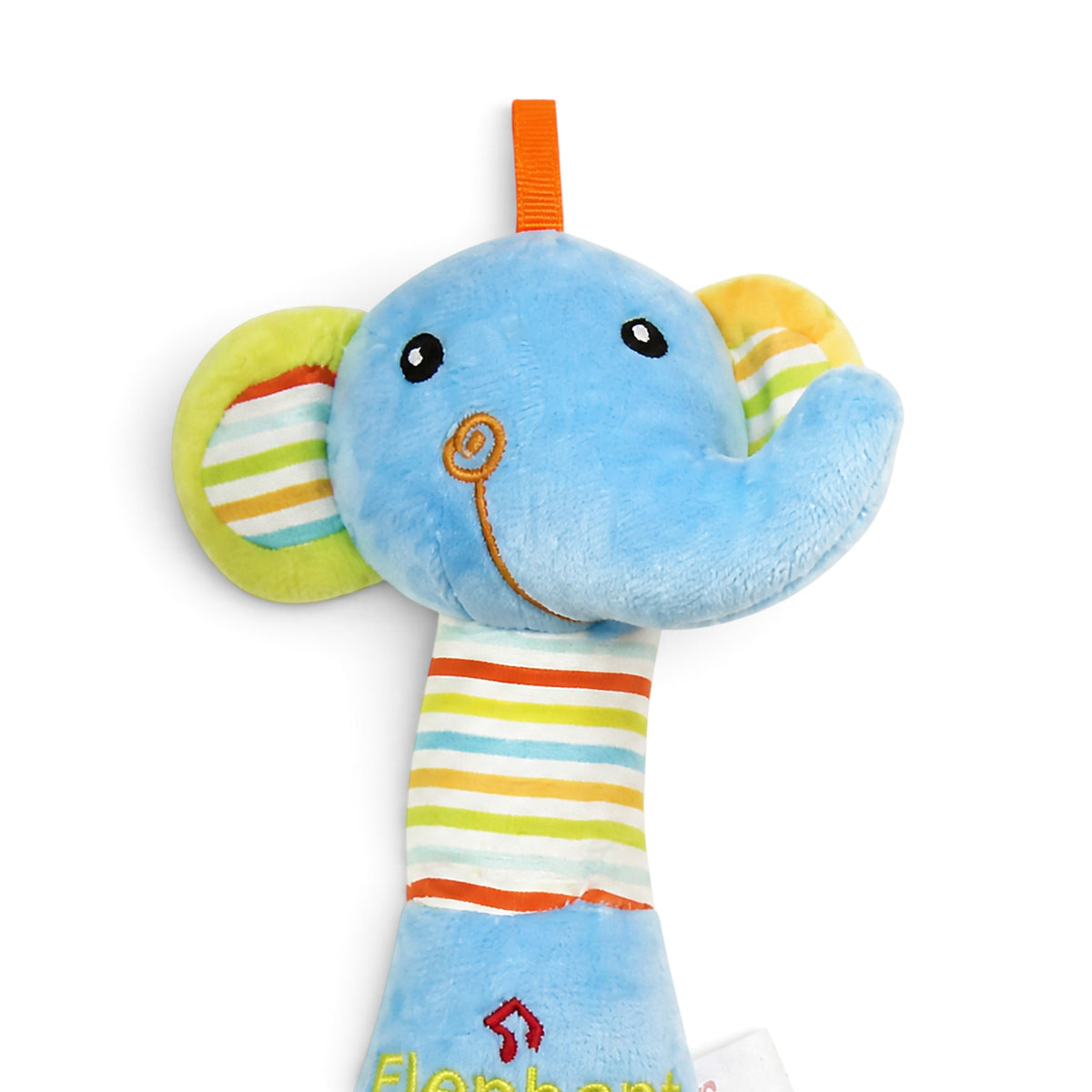 JACKBABY BLUE ELEPHANT PLUSH RATTLE TOY
