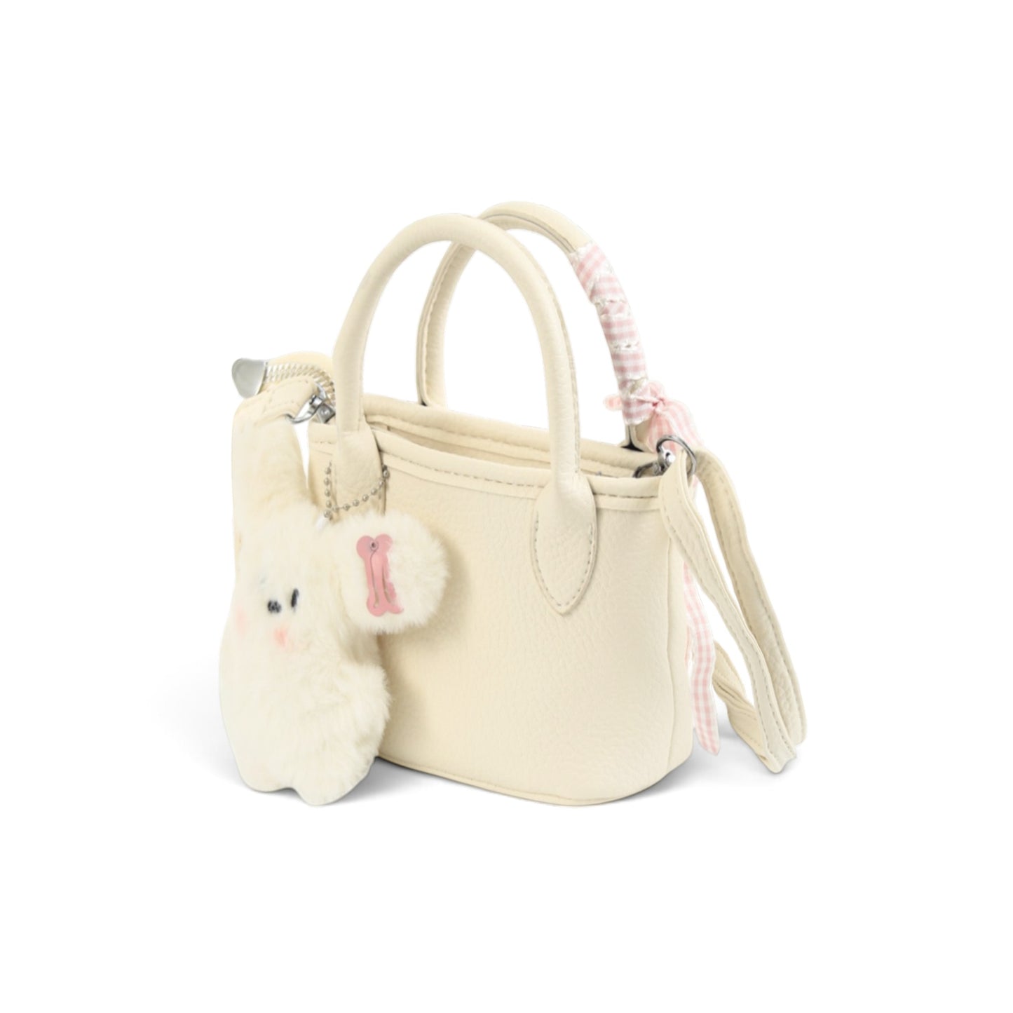 Cute White Coquette Mini Bucket Bag