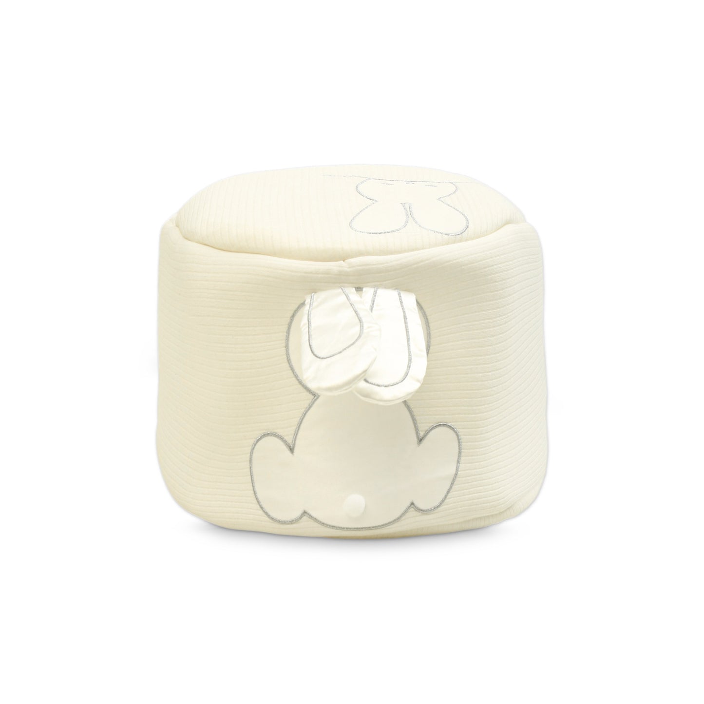 CREAM RIBBED BABY CARRY CRIB WITH BUNNY EARS