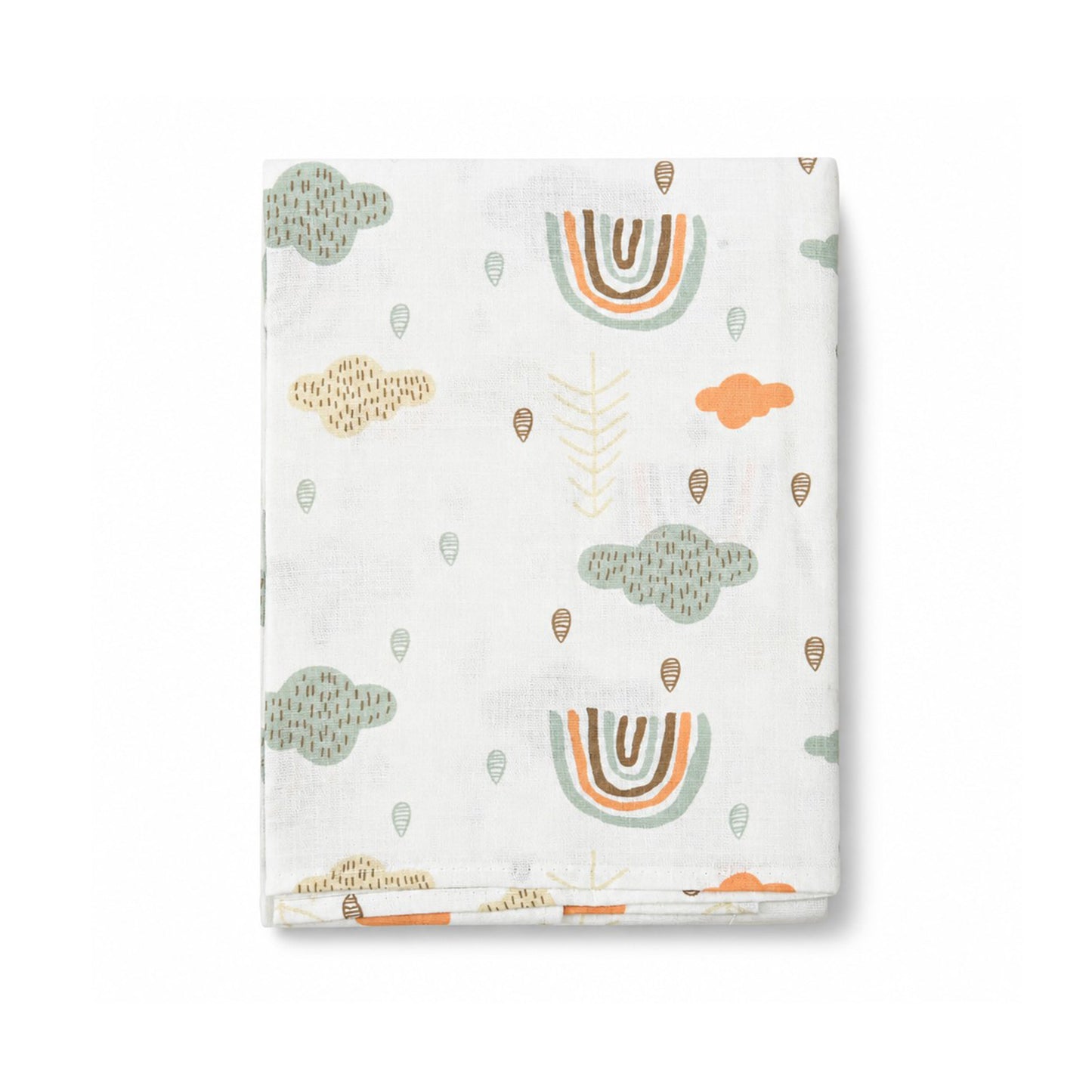 MUSLIN WRAPPING SHEET - PASTEL CLOUDS & DROPLETS