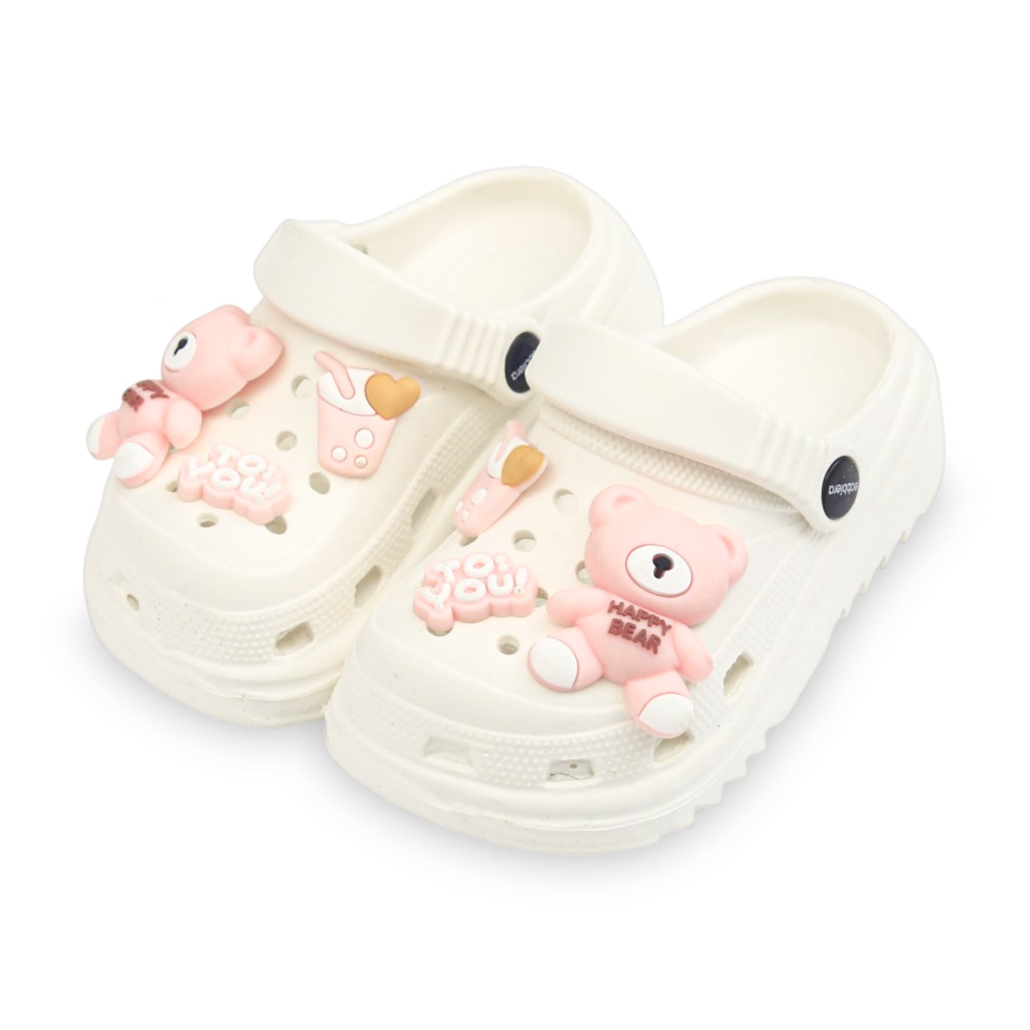 GIRL'S HAPPY BEAR CROCS – WHITE