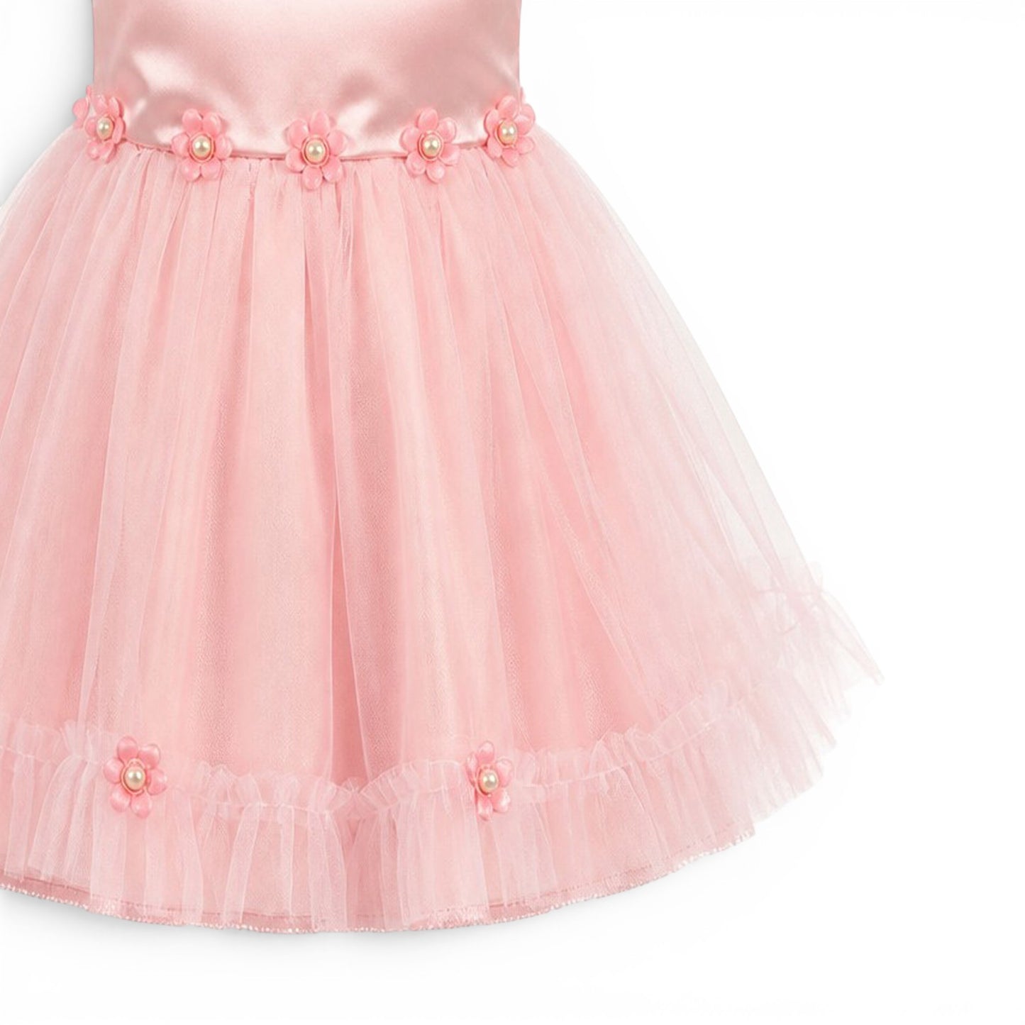 PINK FLORAL BABY GIRL FANCY FROCK GIFT SET