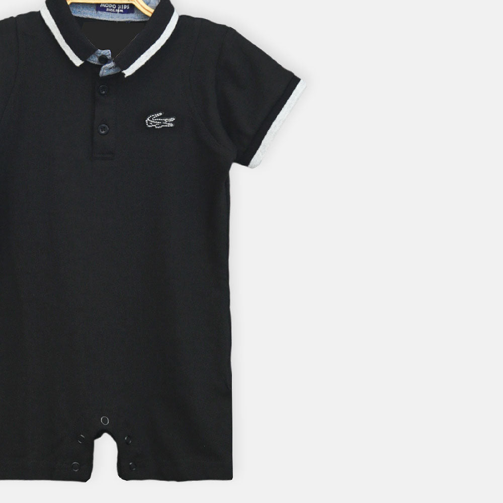 Black Polo Boy Romper