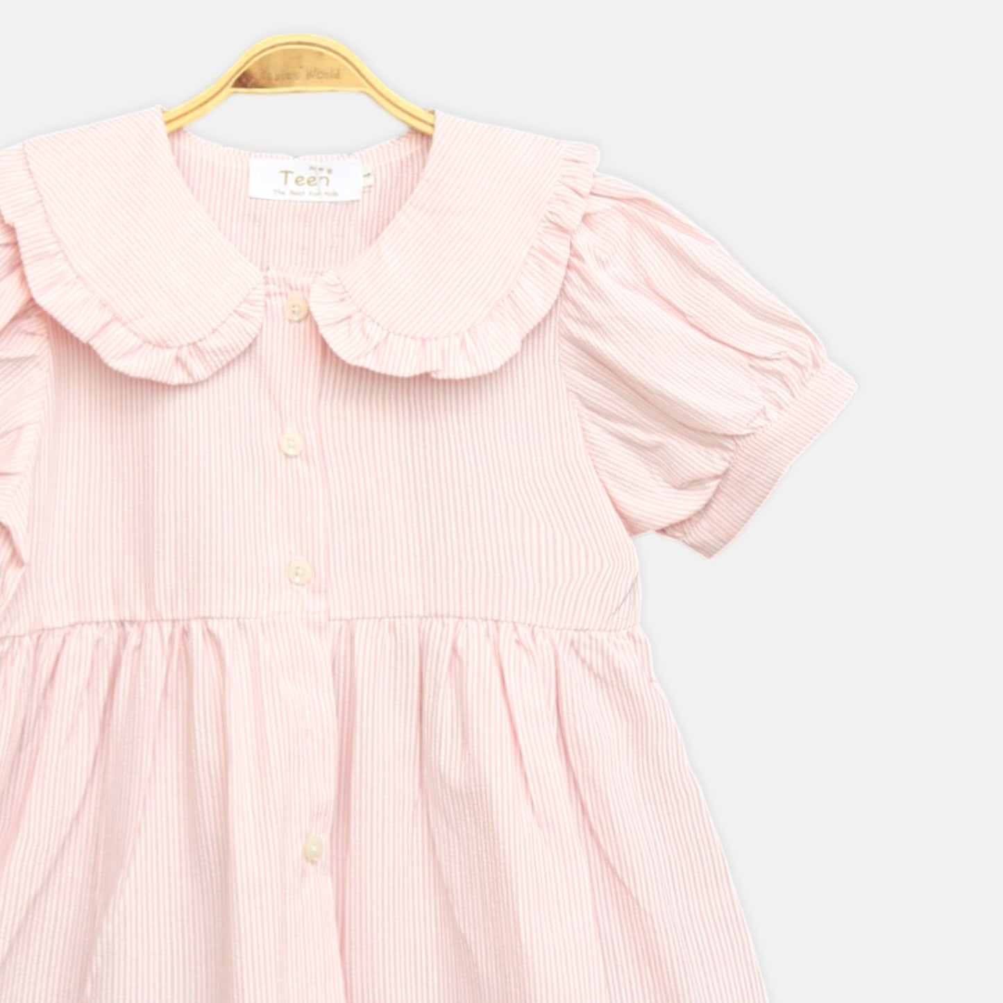 Pink Striped Shirt Frock