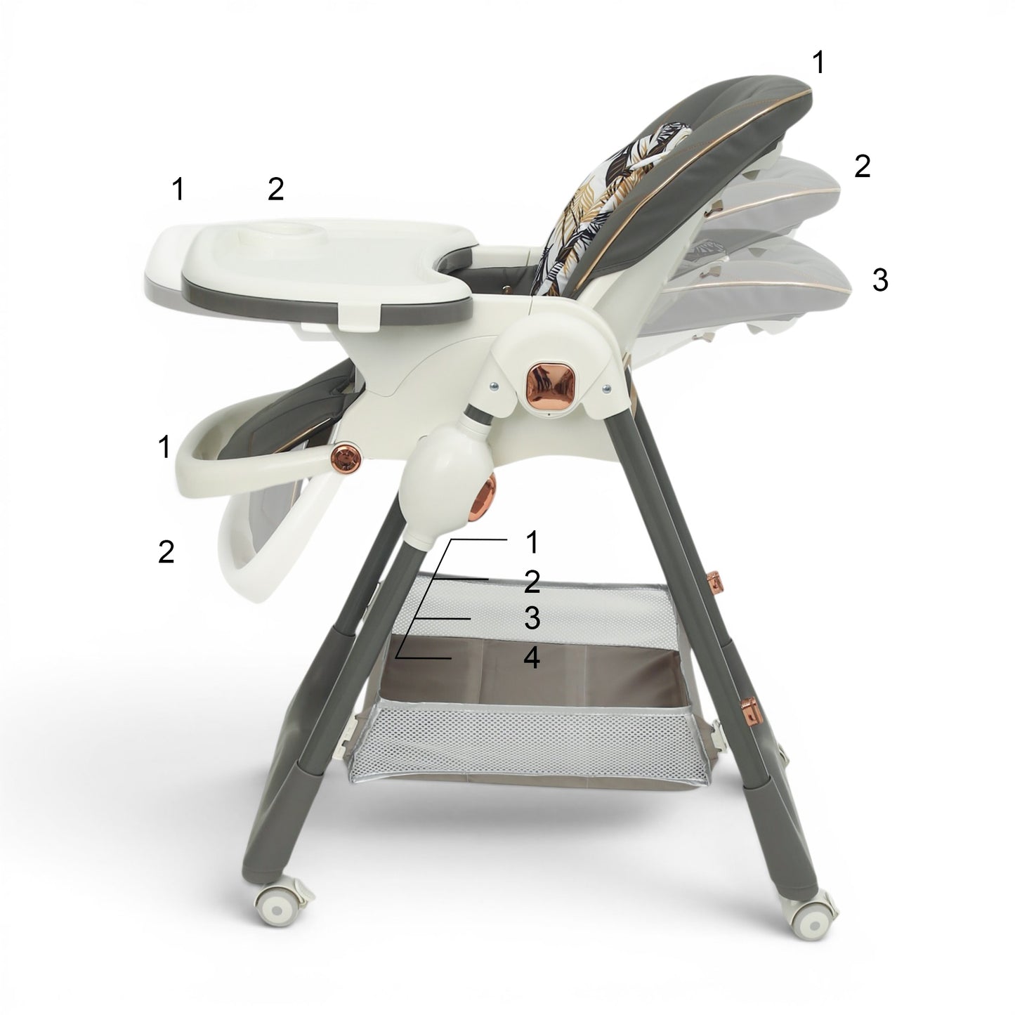 HIGH CHAIR ADJUSTABLE GREY
