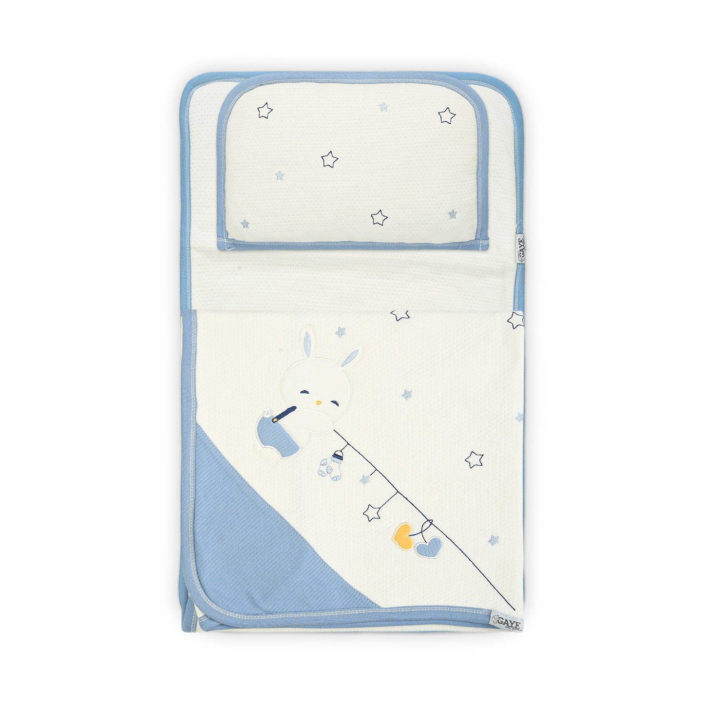 PREMIUM OFF-WHITE AND BLUE RABBIT SLEEPING SET