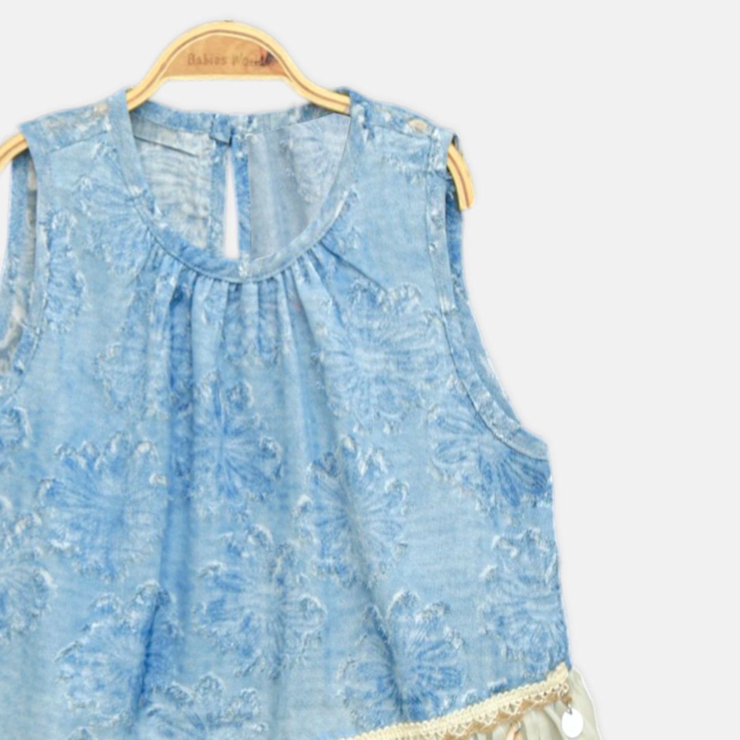 Blue Ruffle Top