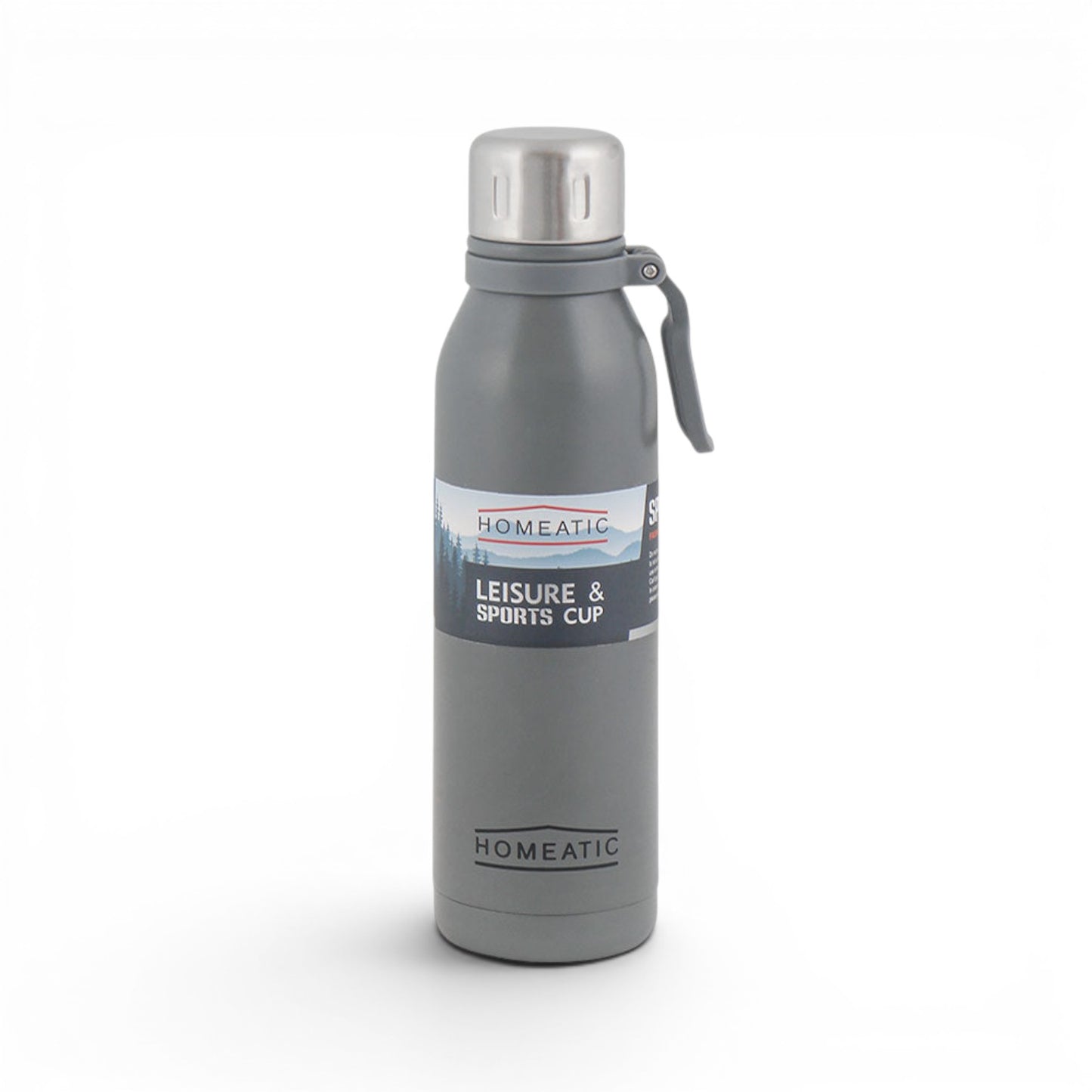 HOMEATIC STEEL WATER BOTTLE 700 ML GREY