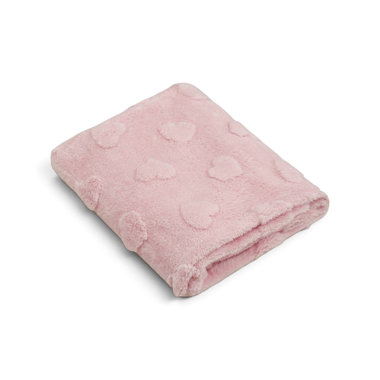 DUSTY PINK EMBOSSED HEART BLANKET
