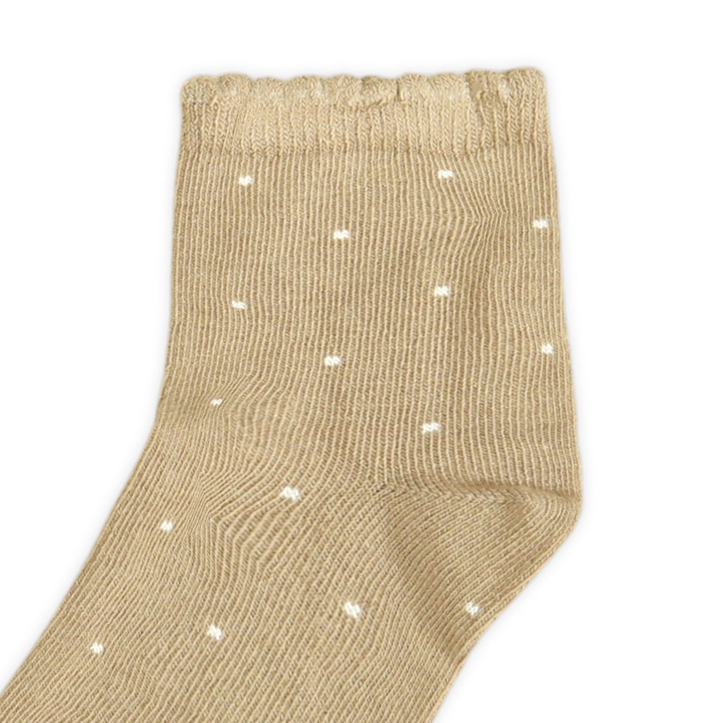 BROWN POLKA DOT GIRL SOCKS