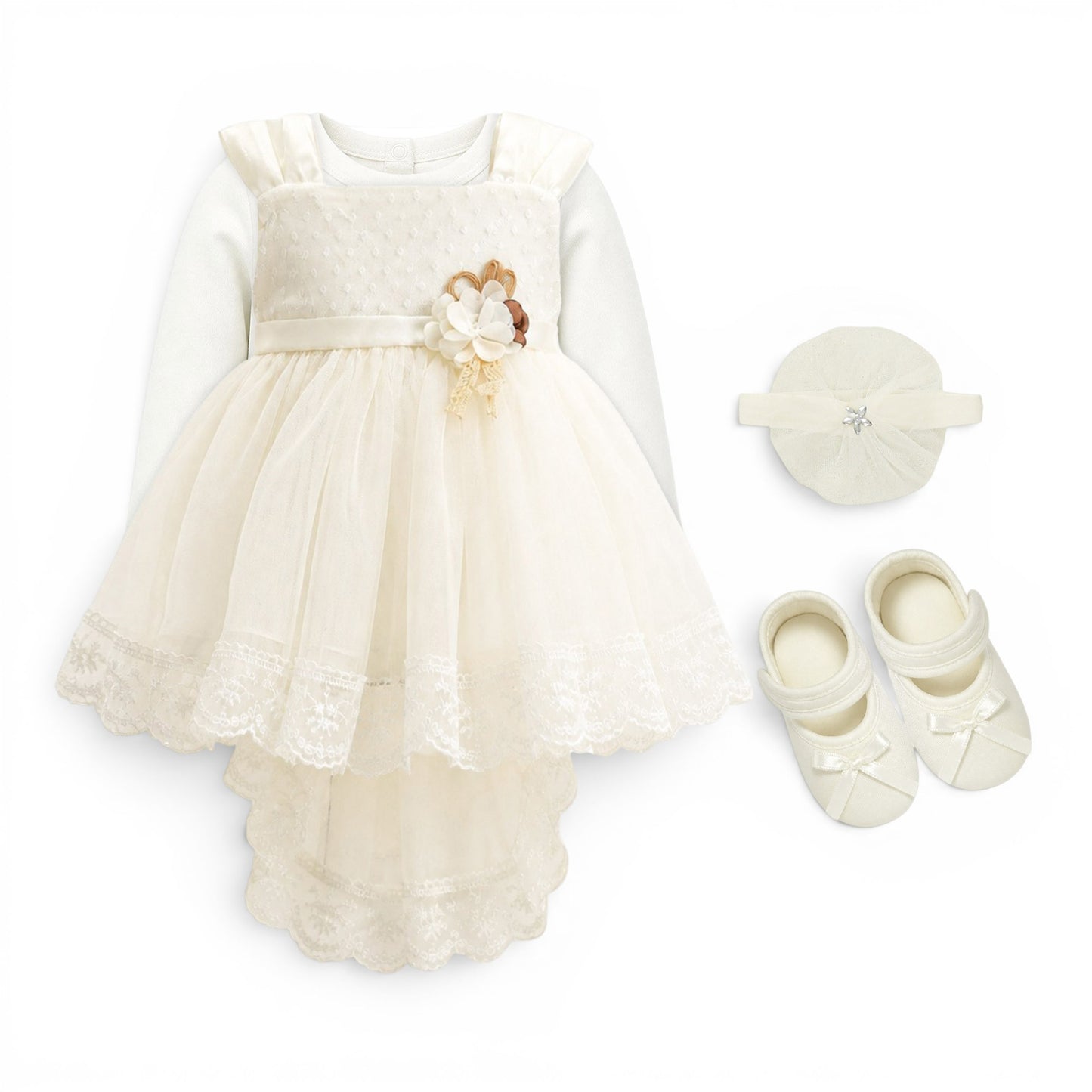 FLORAL BABY GIRL FANCY FROCK GIFT SET