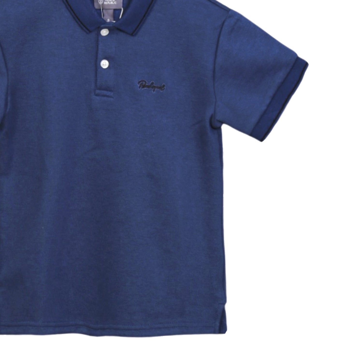 NAVY BLUE TEXTURED POLO