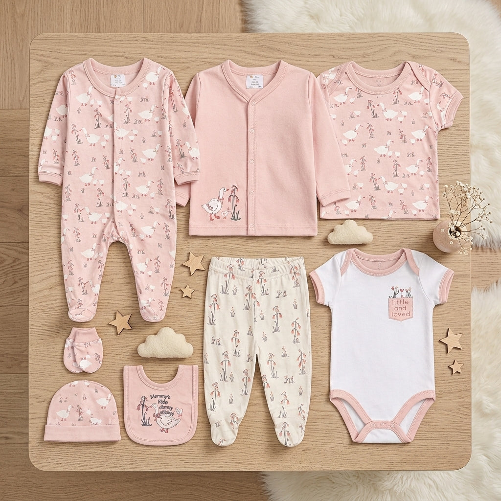 MOMMY'S LITTLE CHERRY LAYETTE SET GIRLS