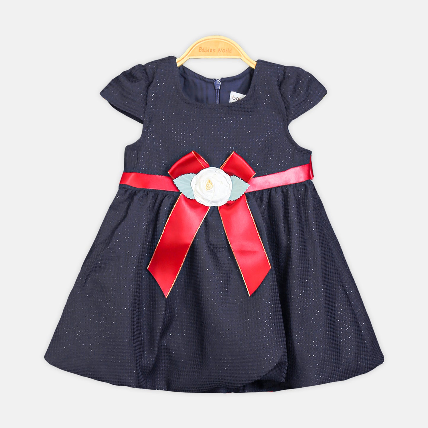 CLASSIC NAVY BLUE ROSE PARTY DRESS