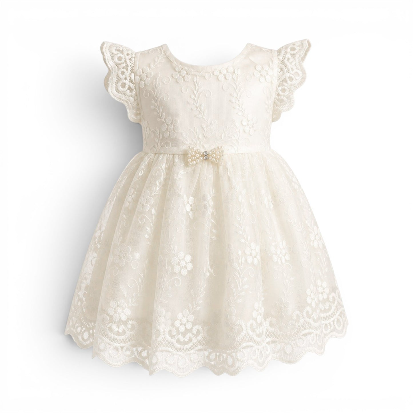 WHITE LACE BABY GIRL FANCY FROCK GIFT SET