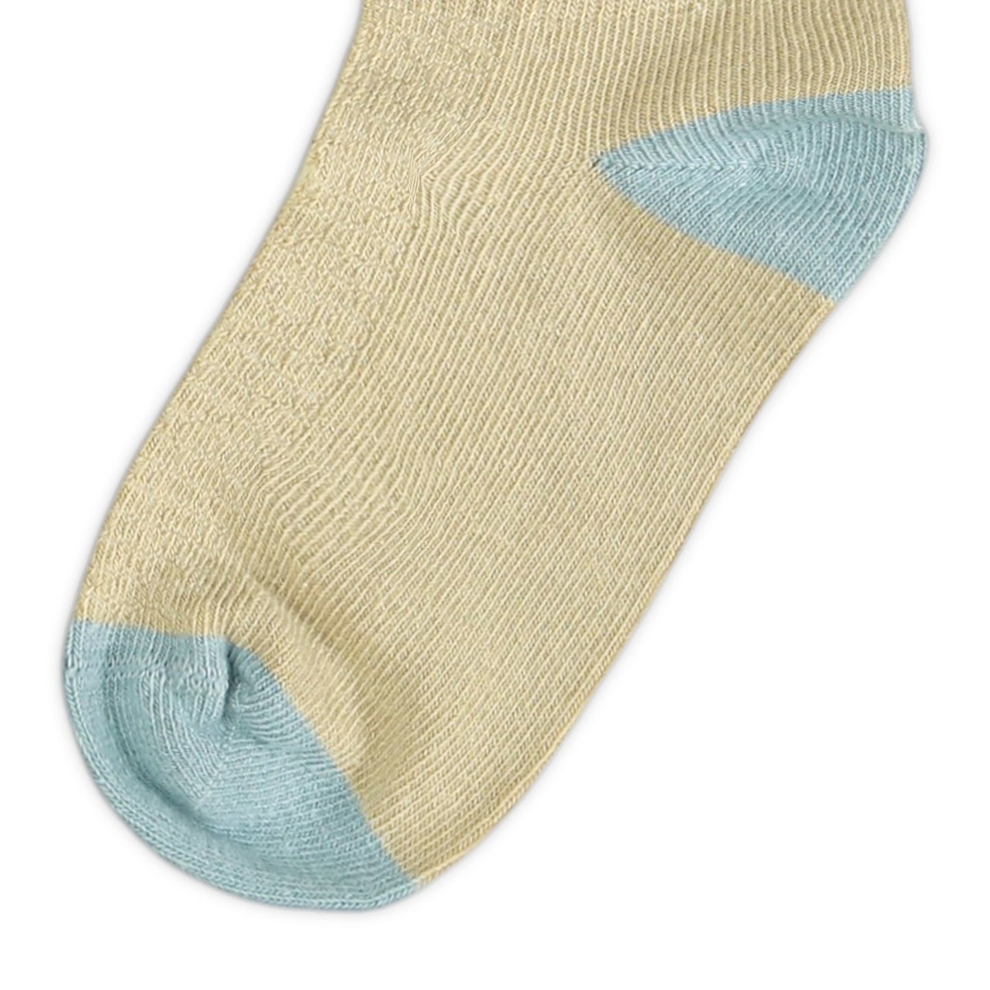 BEIGE STRIPED "1" ANKLE BOY SOCKS
