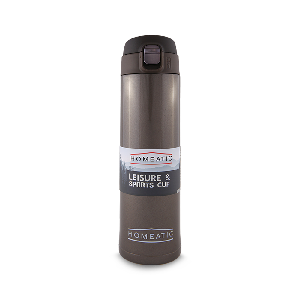 HOMEATIC STEEL WATER BOTTLE 500 ML BROWN