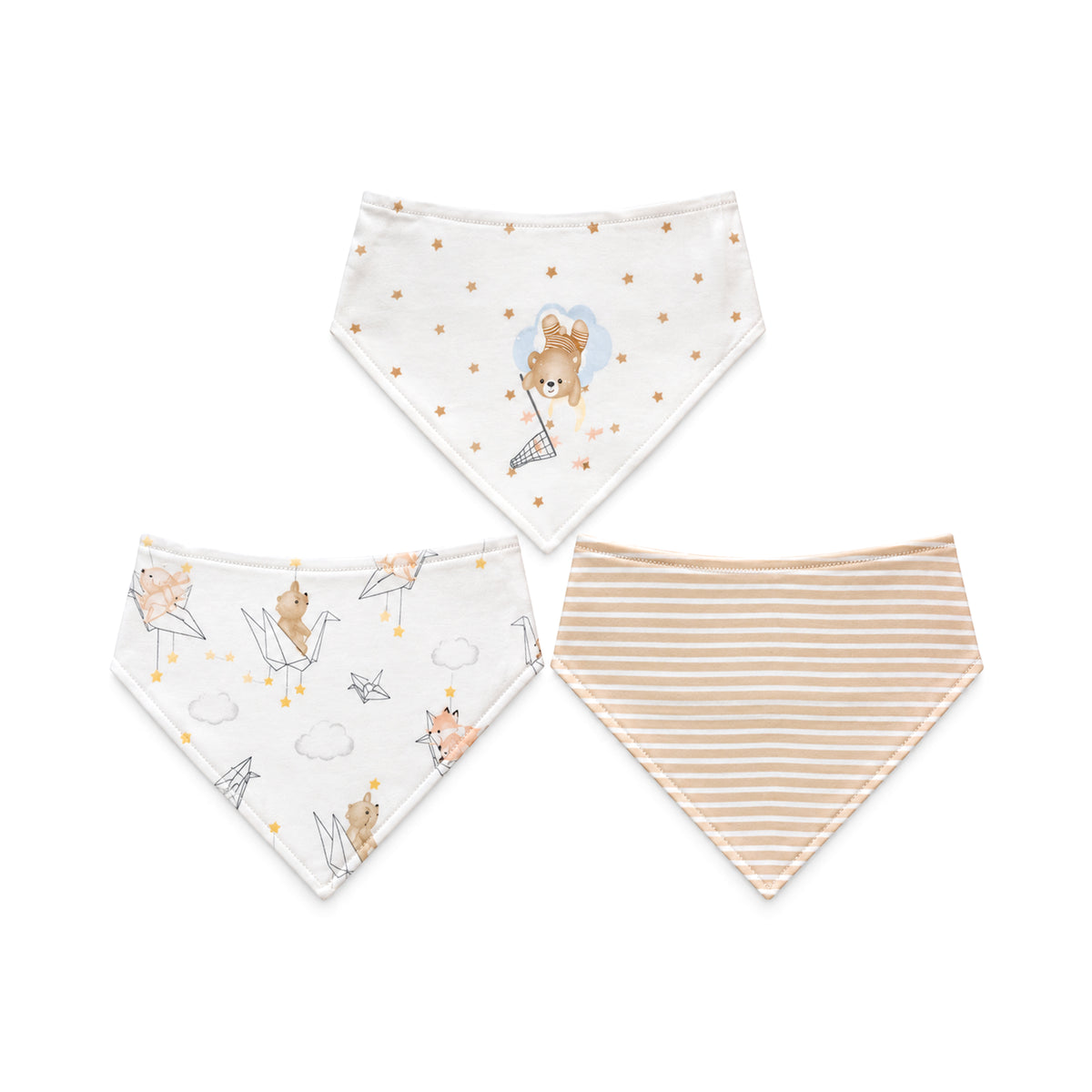 BIBS BANDANA PK-3 GREEN ANIMAL KINGDOM