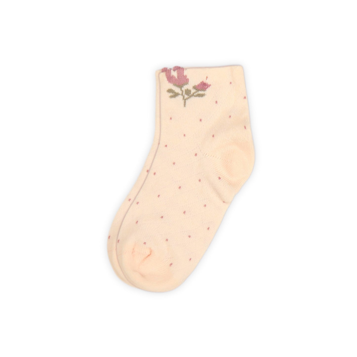PINK POLKA DOT AND FLORAL GIRL SOCKS