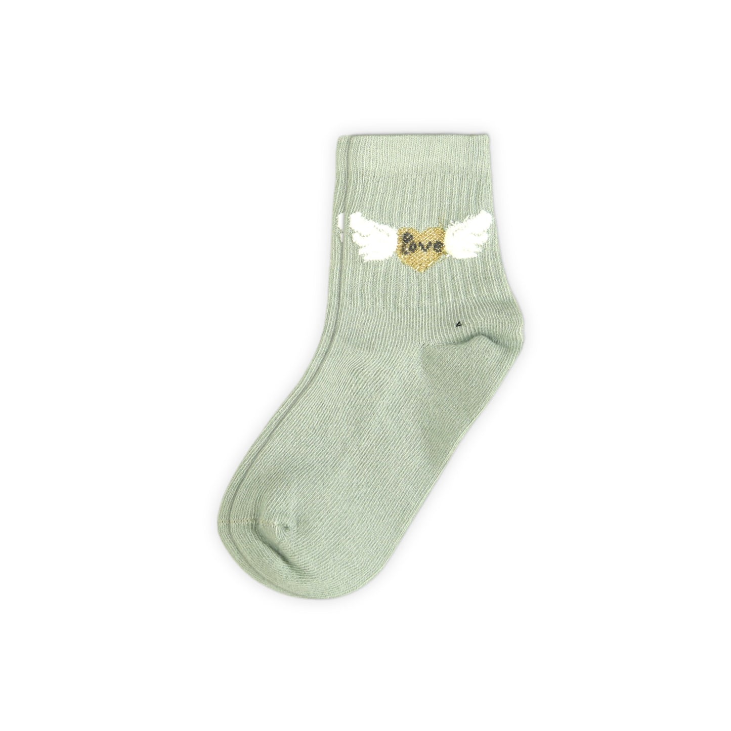 GREEN WINGED HEART GIRL SOCKS