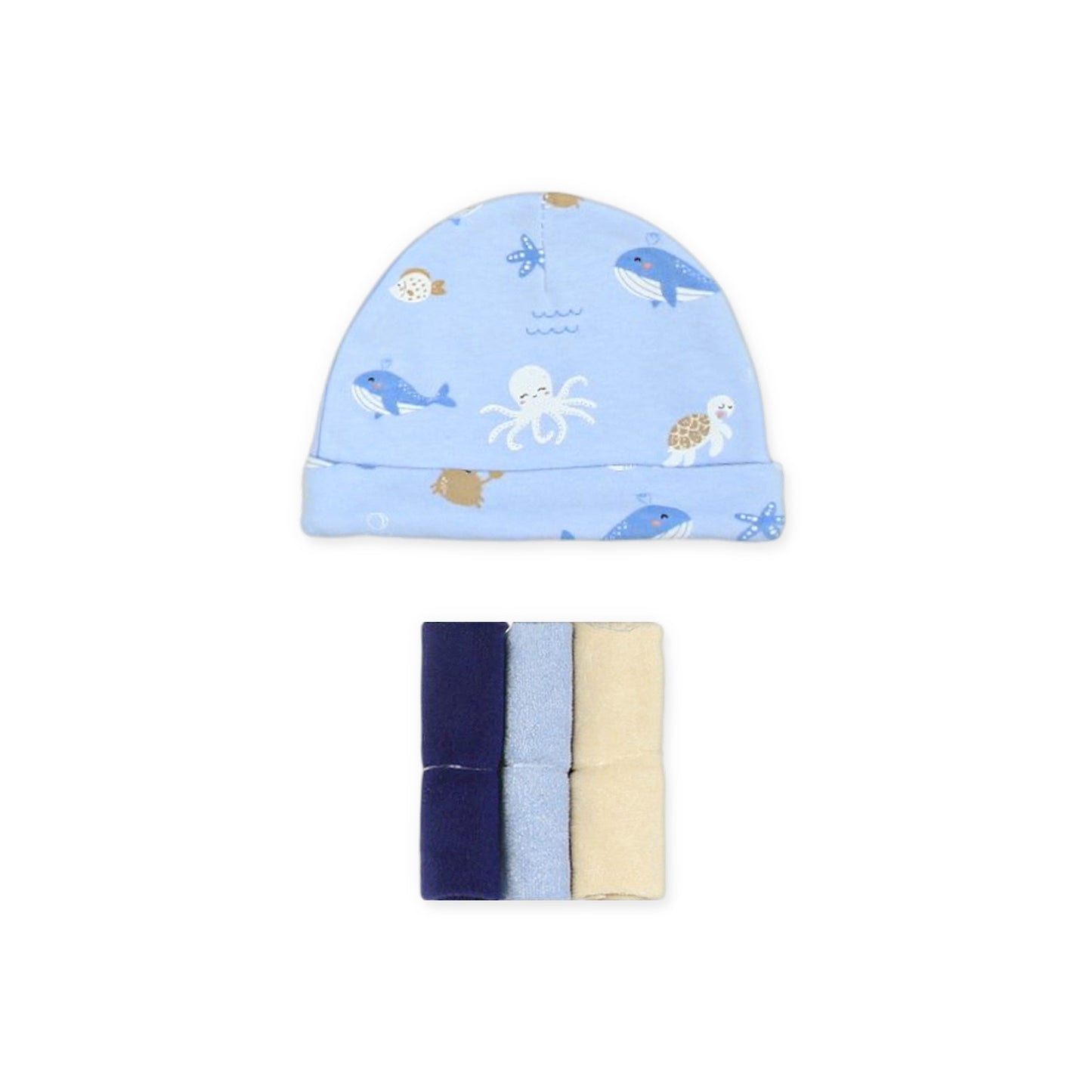 UNDER THE SEA 5-PIECE LAYETTE SET (BLUE/PURPLE) BOY