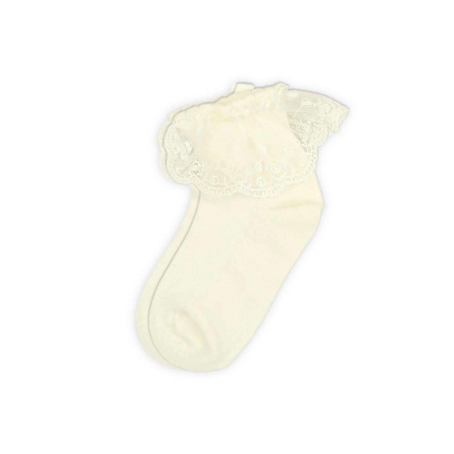 WHITE LACE RUFFLE GIRL SOCKS