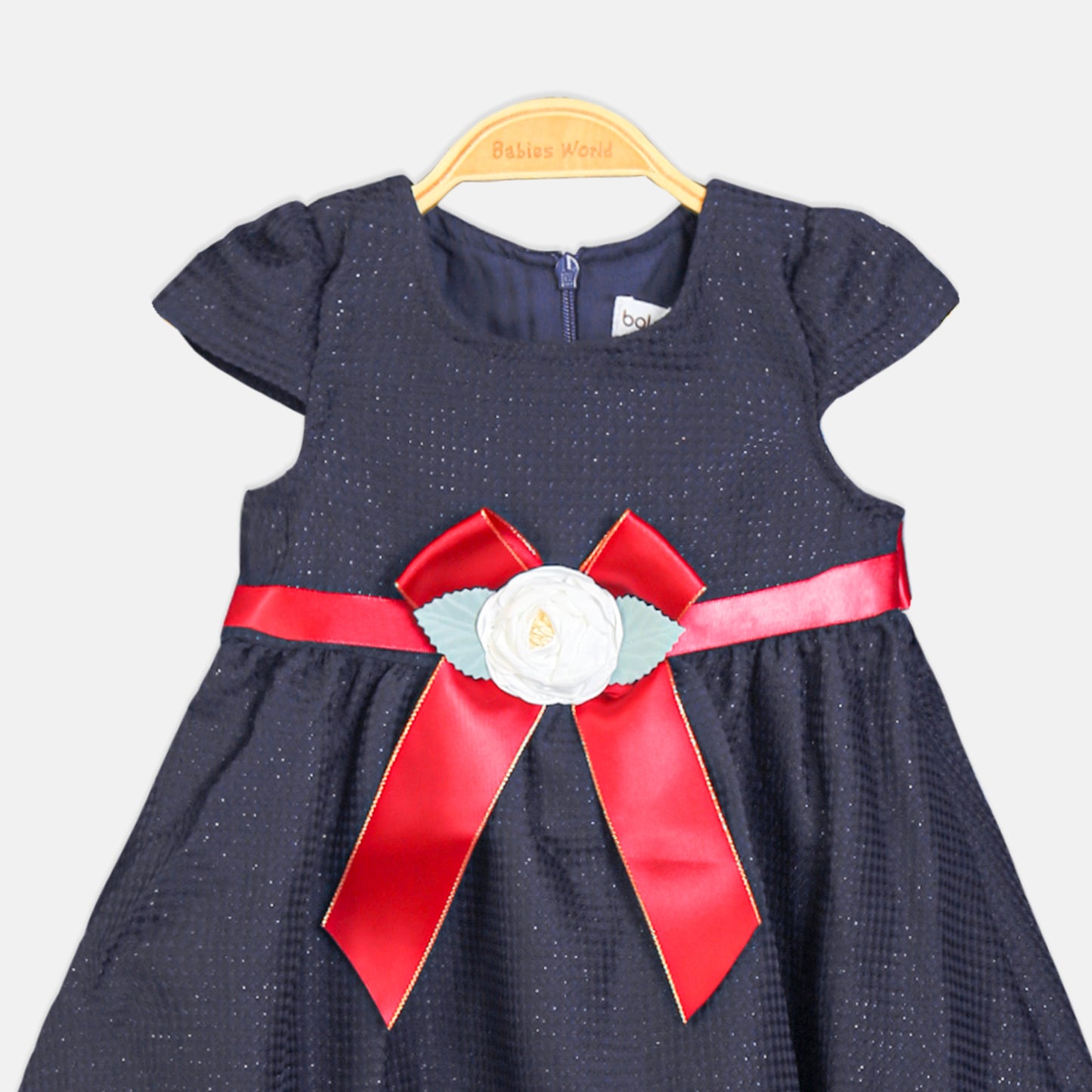 CLASSIC NAVY BLUE ROSE PARTY DRESS