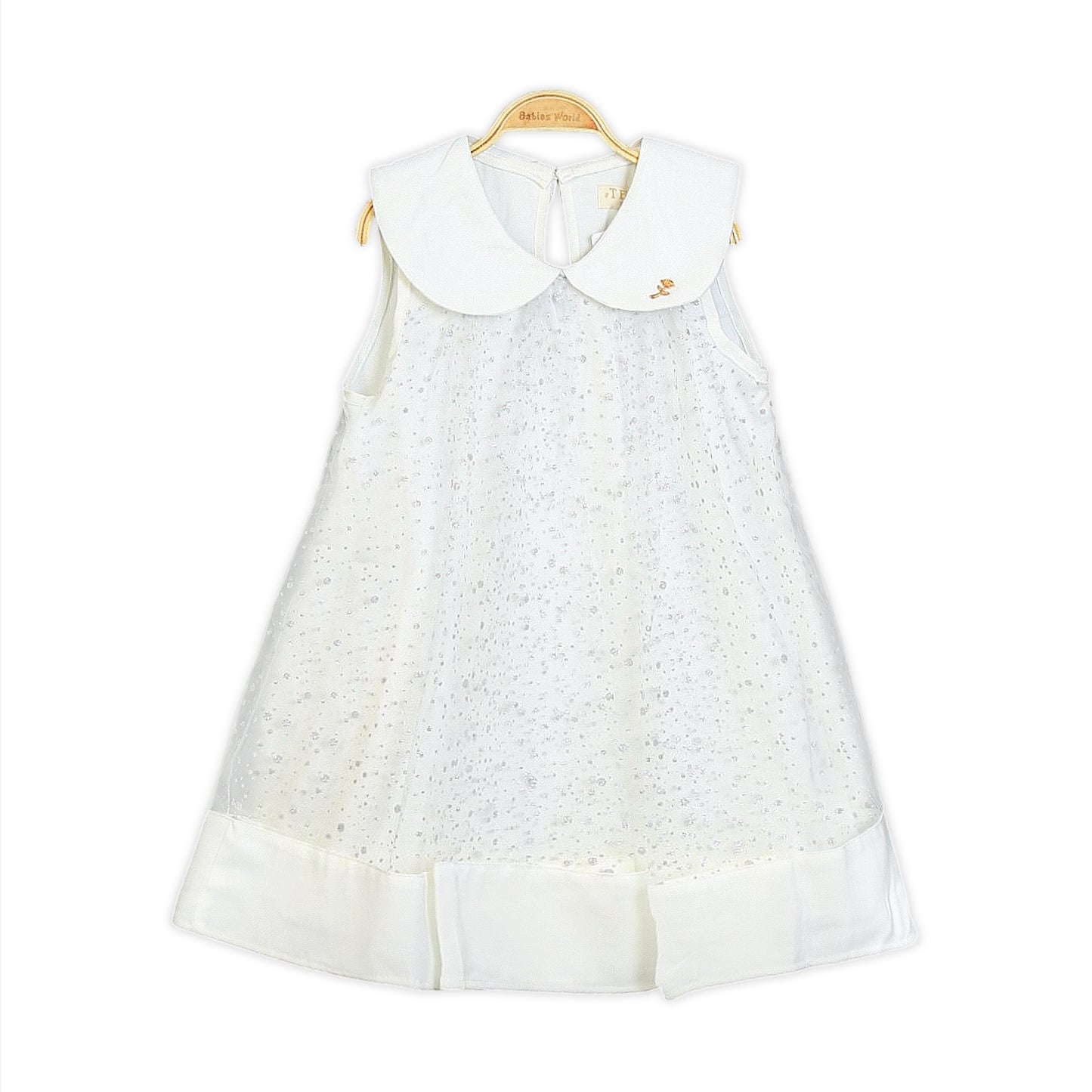 Shimmery White Polka Dot Top