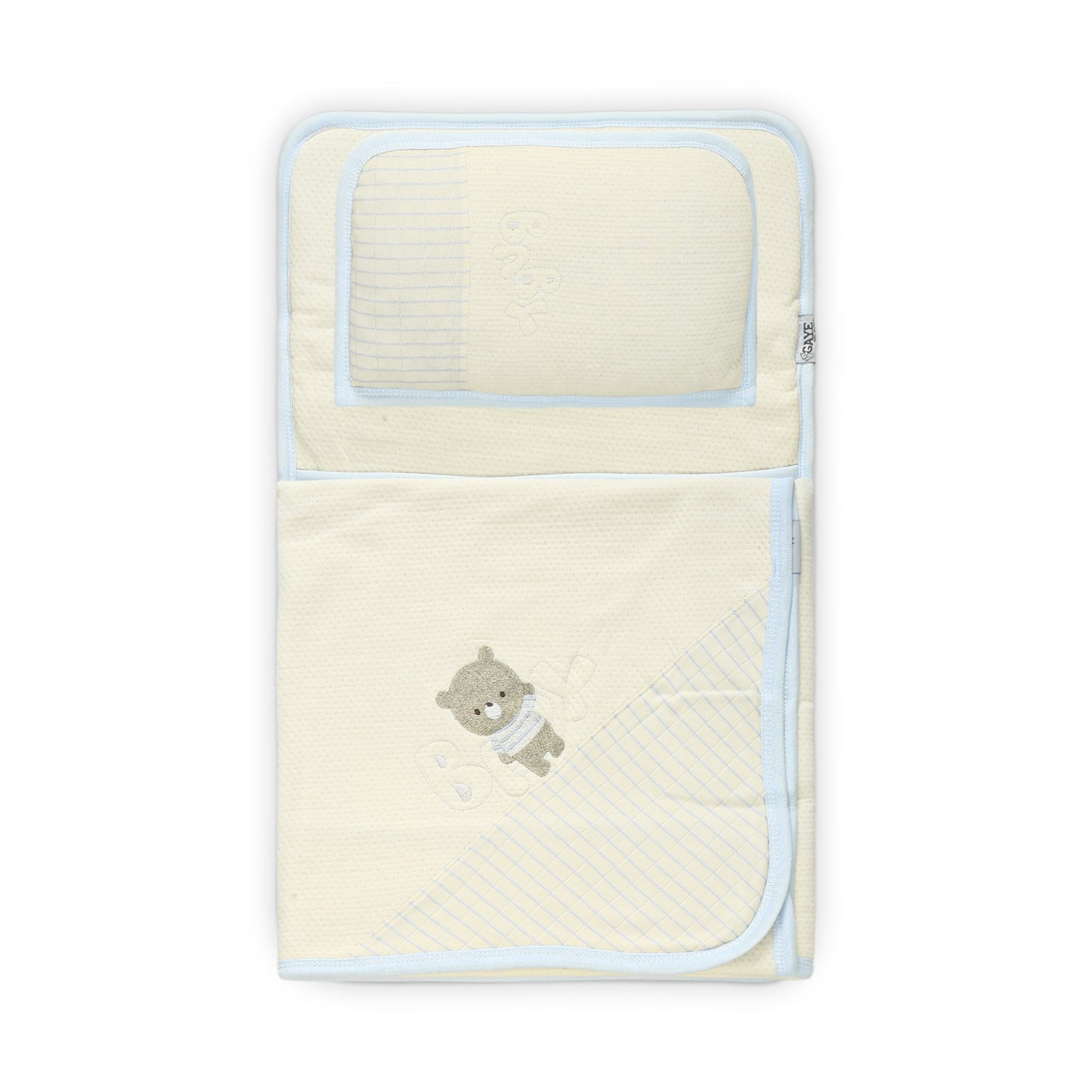SLEEPING SET - CREAM AND BLUE BEAR THEME