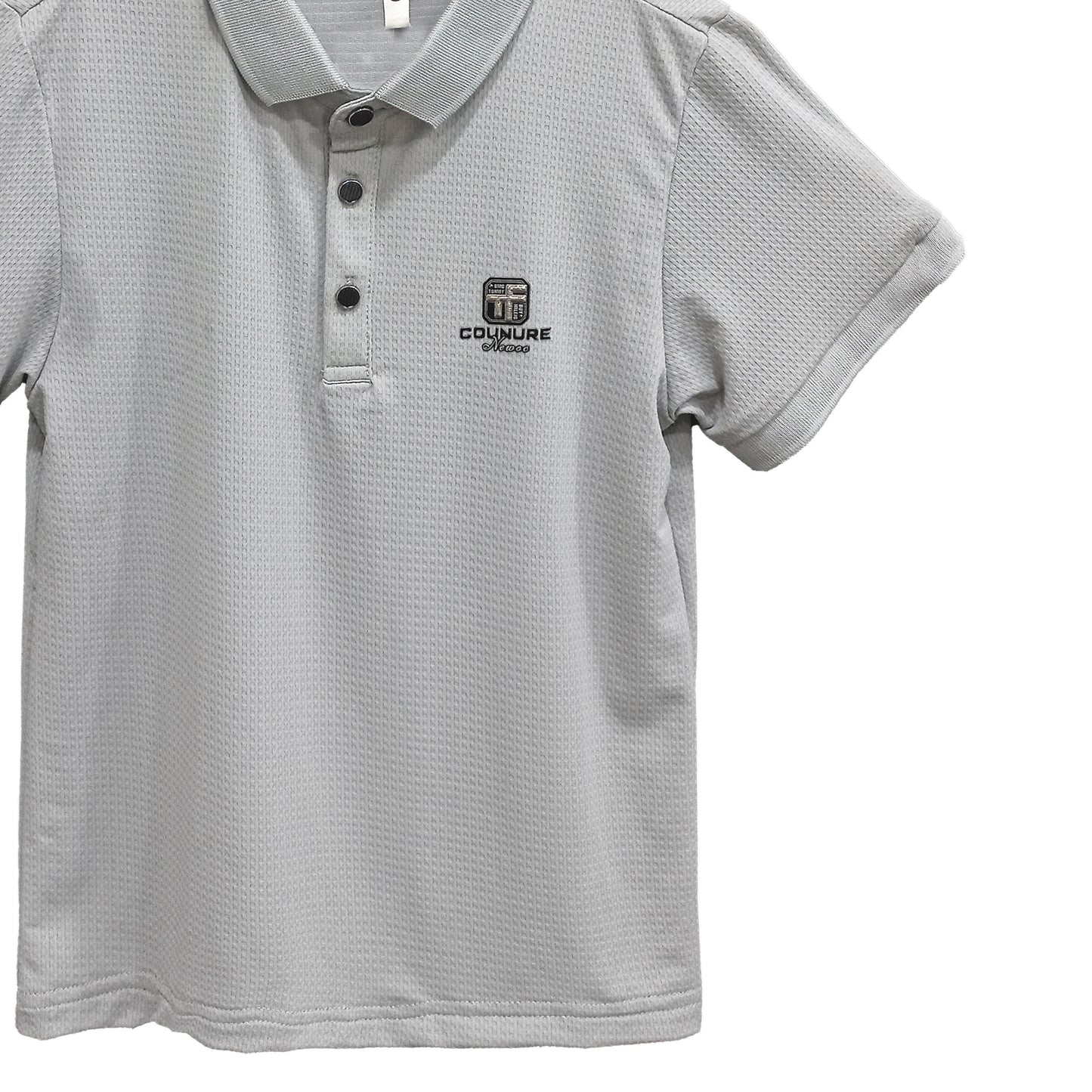Grey Piqué Polo Shirt