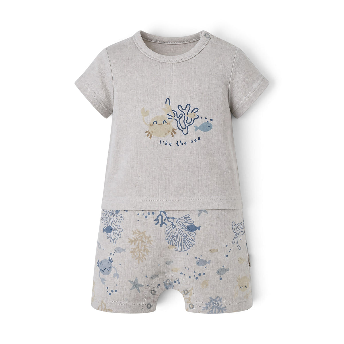 BEIGE "LIKE THE SEA" MUSLIN ROMPER
