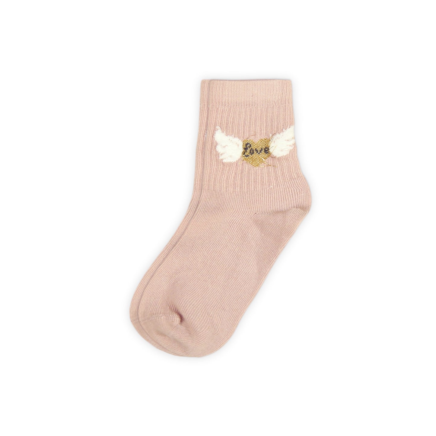 PINK WINGED HEART GIRL SOCKS