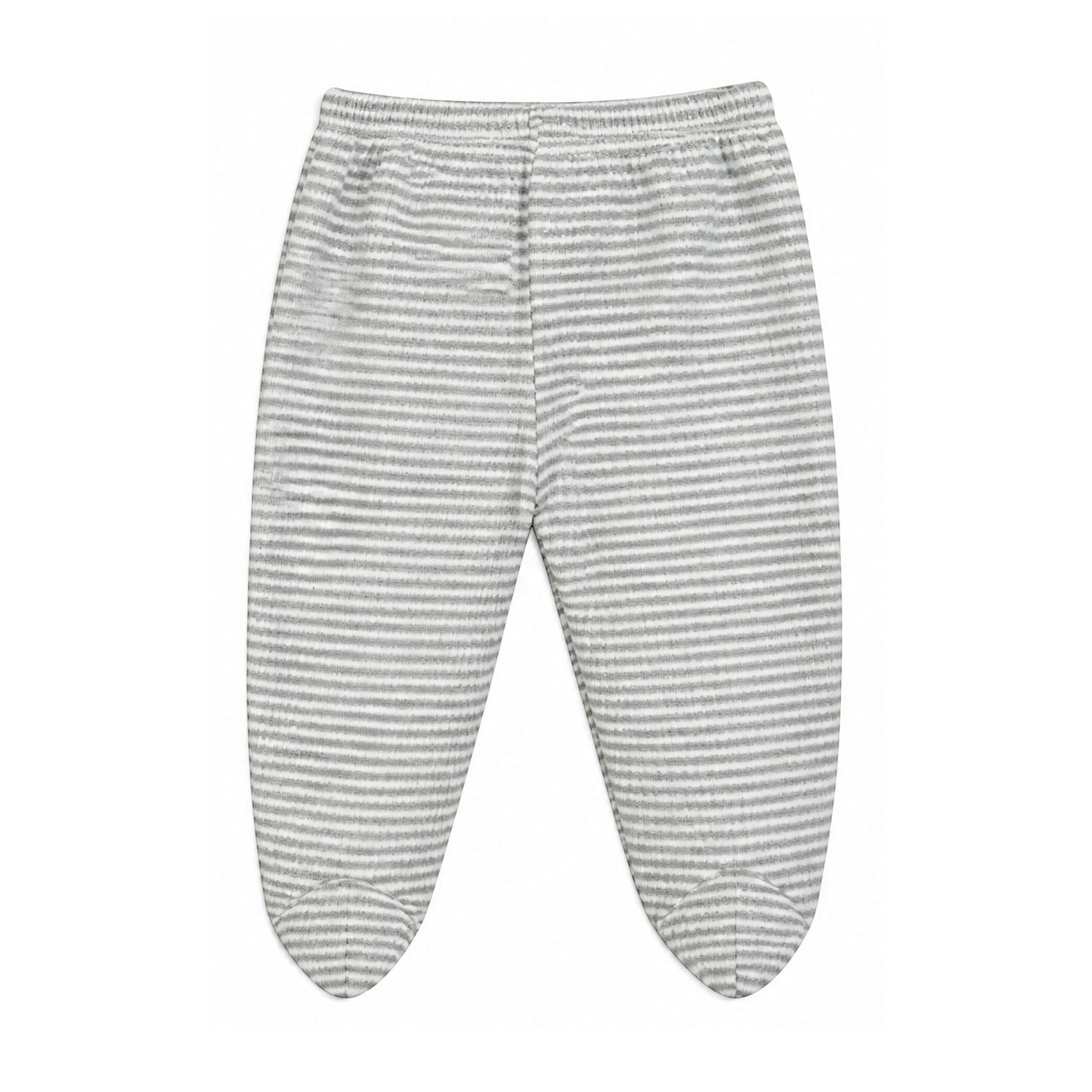 GREY STRIPE AND CREAM TEDDY BEAR BABY BOY GIFT SET