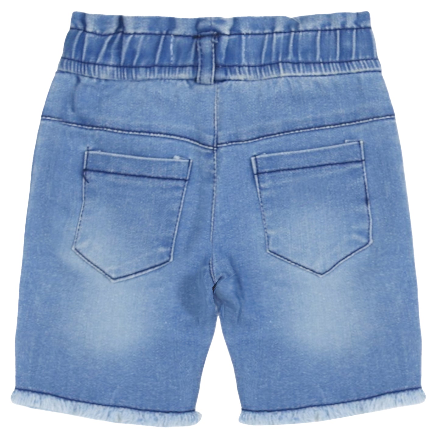 LIGHT WASH EMBROIDERED DENIM GIRL SHORT