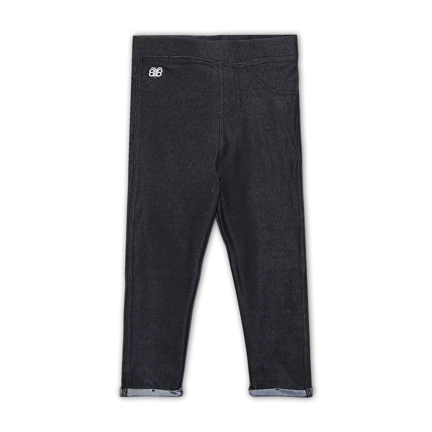GIRLS' TESTURED BLACK TIGHTS