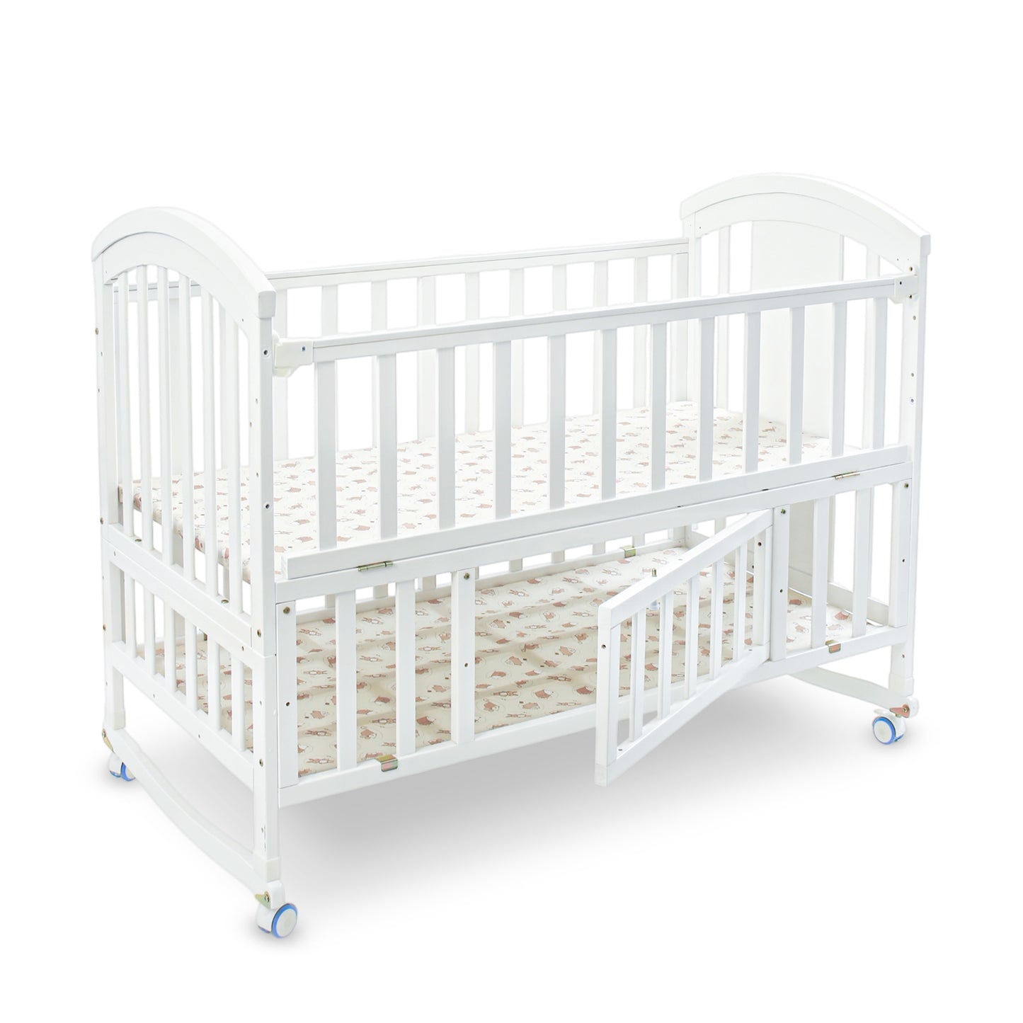 BABY WOODEN COT WHITE COZY DREAMER CONVERTIBLE