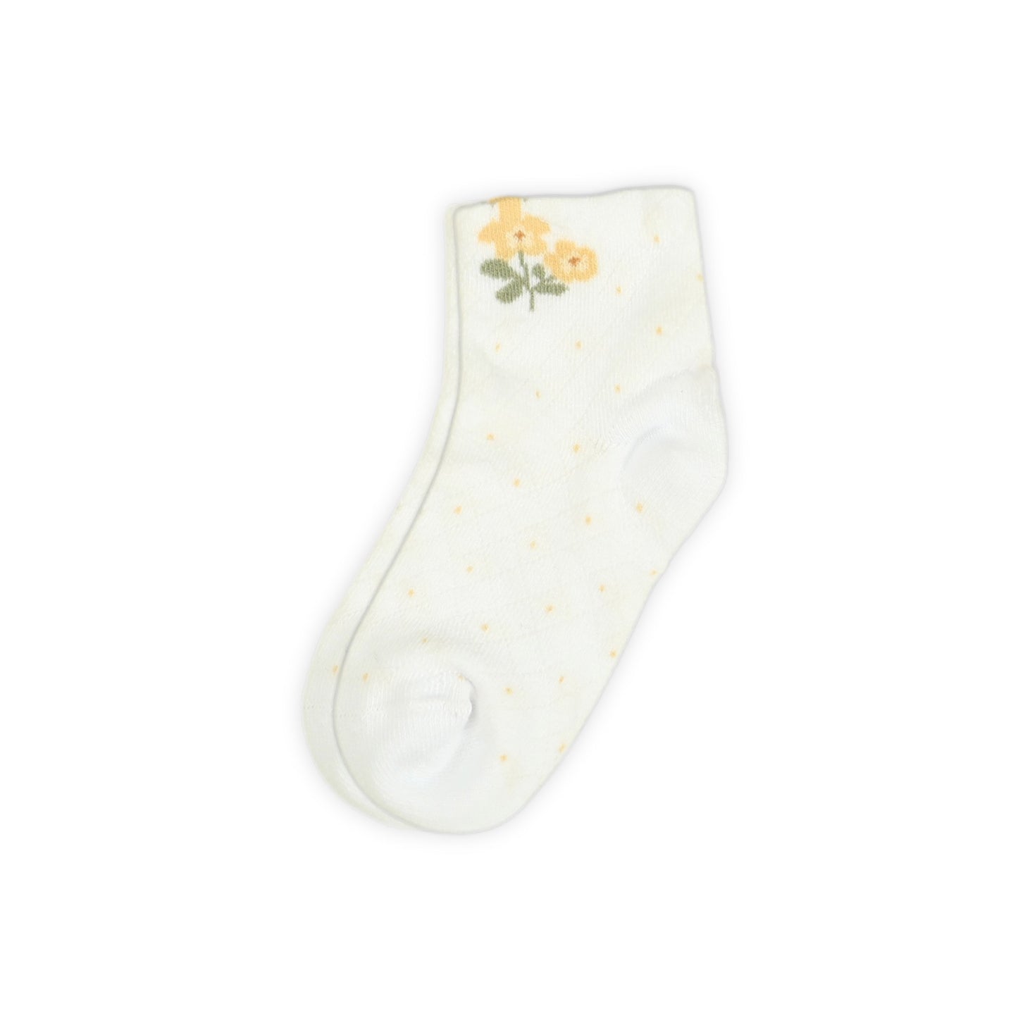 WHITE FLORAL MOTIF GIRL SOCKS
